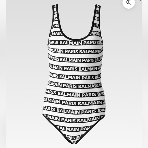 Balmain Tops - Balmain STRIPED LOGO BODYSUIT